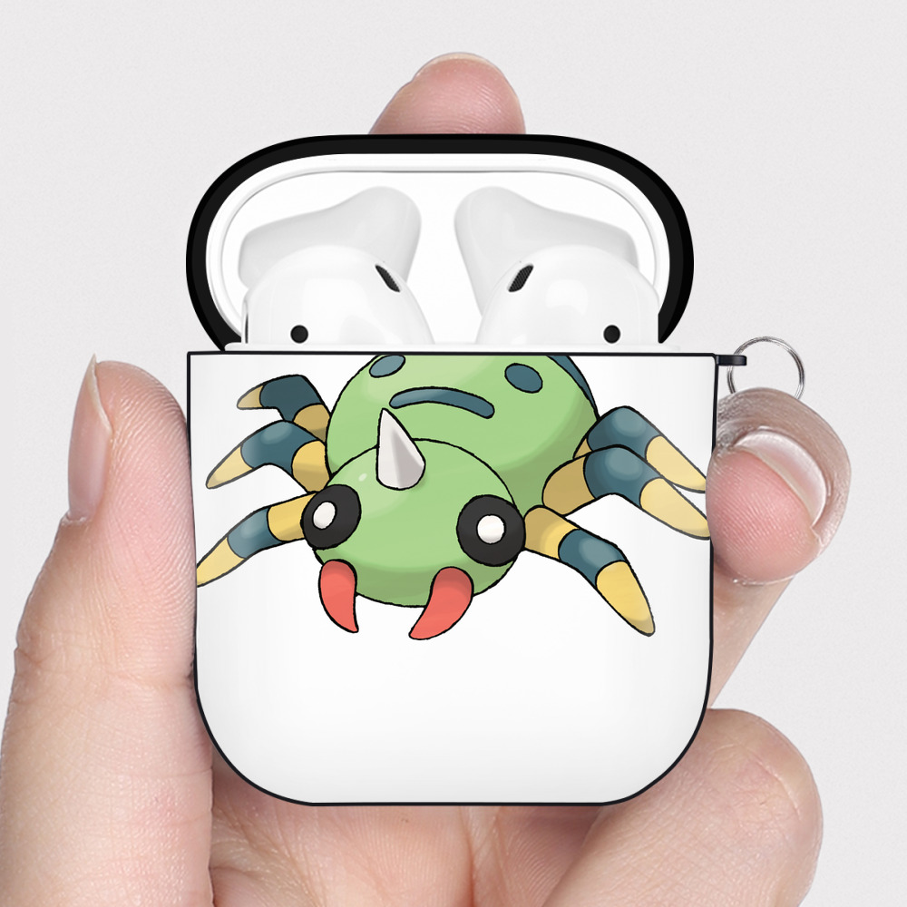 （画像用） ポケットモンスター Pokémon AirPods 第2世代保護ケース ハードシェル ブラック 耐衝撃・防指紋・カラビナ付き