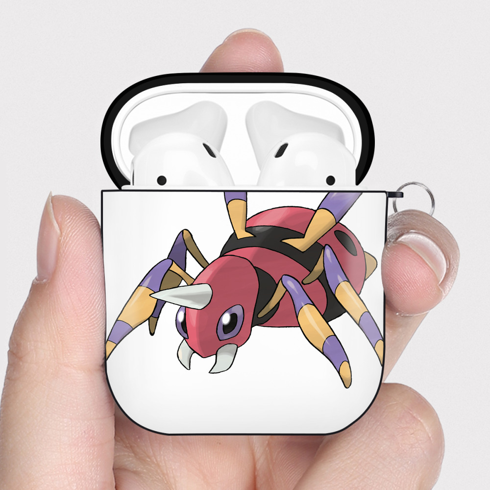 （画像用） ポケットモンスター Pokémon AirPods 第2世代保護ケース ハードシェル ブラック 耐衝撃・防指紋・カラビナ付き