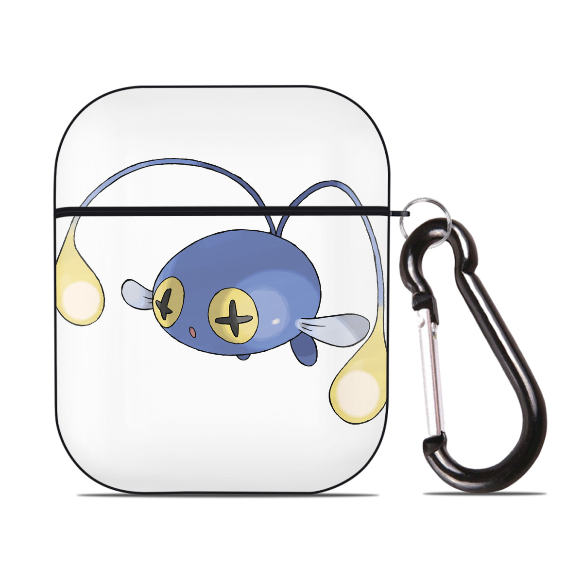 （画像用） ポケットモンスター Pokémon AirPods 第2世代保護ケース ハードシェル ブラック 耐衝撃・防指紋・カラビナ付き
