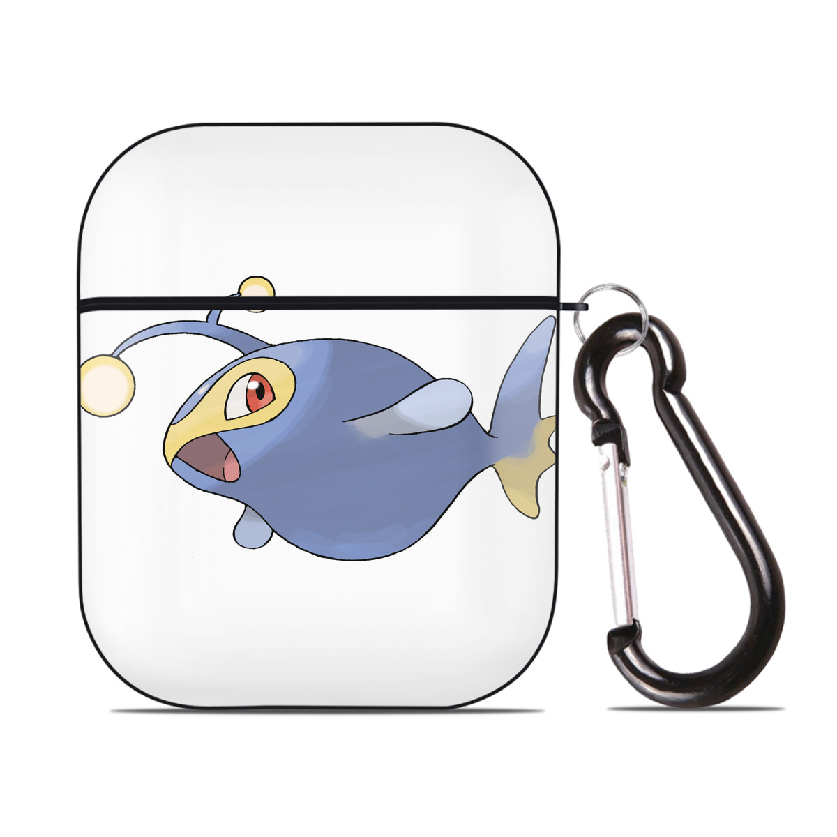 （画像用） ポケットモンスター Pokémon AirPods 第2世代保護ケース ハードシェル ブラック 耐衝撃・防指紋・カラビナ付き