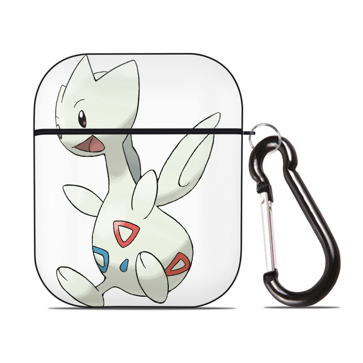 （画像用） ポケットモンスター Pokémon AirPods 第2世代保護ケース ハードシェル ブラック 耐衝撃・防指紋・カラビナ付き