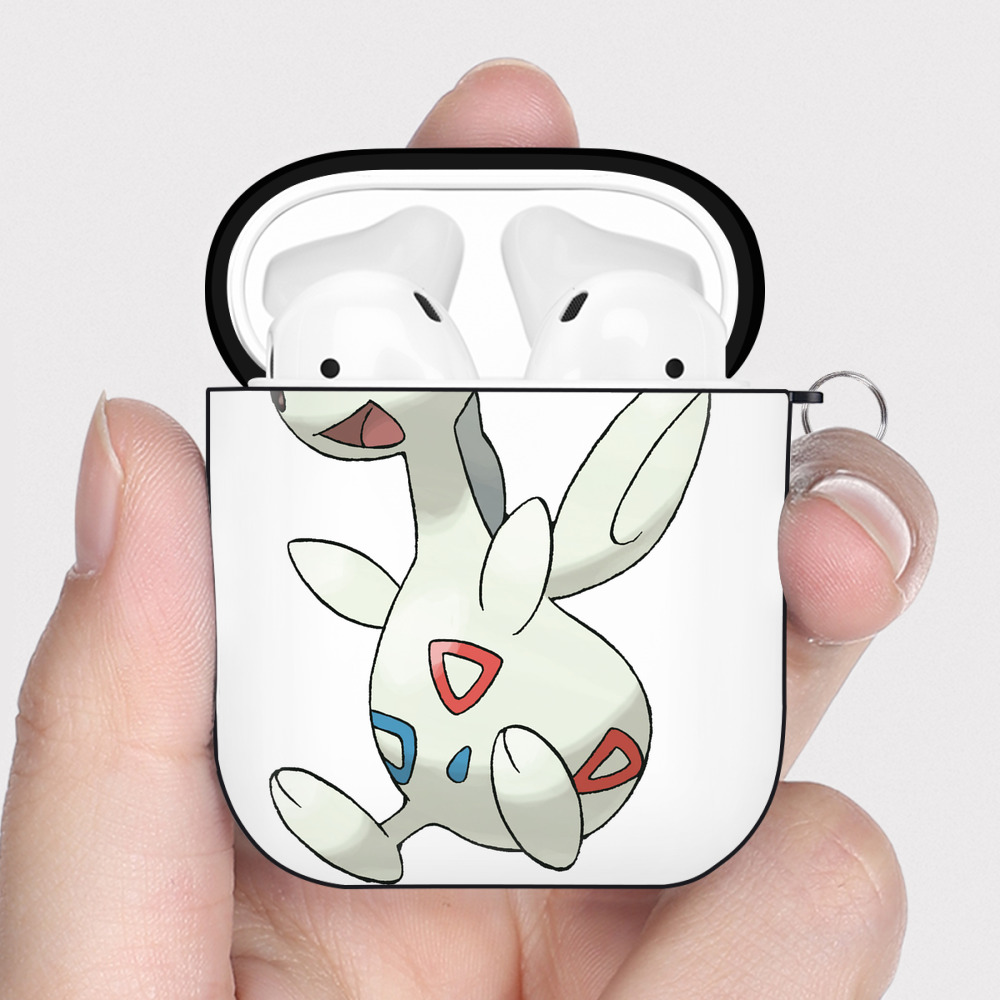 （画像用） ポケットモンスター Pokémon AirPods 第2世代保護ケース ハードシェル ブラック 耐衝撃・防指紋・カラビナ付き