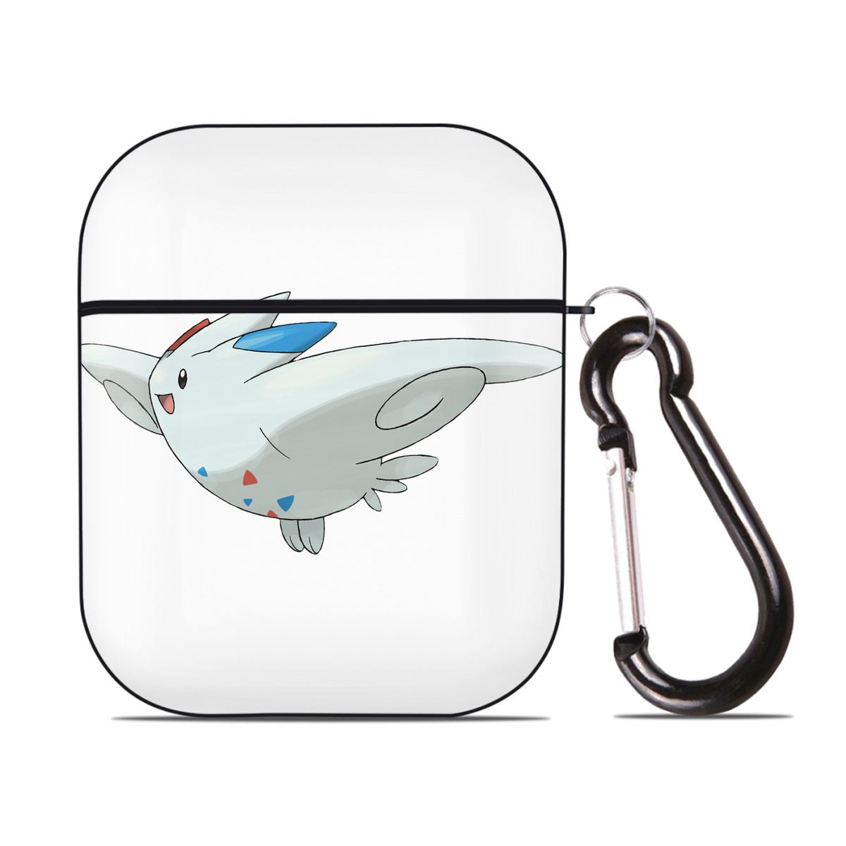 （画像用） ポケットモンスター Pokémon AirPods 第2世代保護ケース ハードシェル ブラック 耐衝撃・防指紋・カラビナ付き