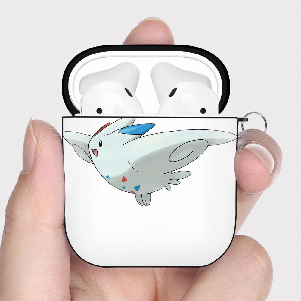 （画像用） ポケットモンスター Pokémon AirPods 第2世代保護ケース ハードシェル ブラック 耐衝撃・防指紋・カラビナ付き