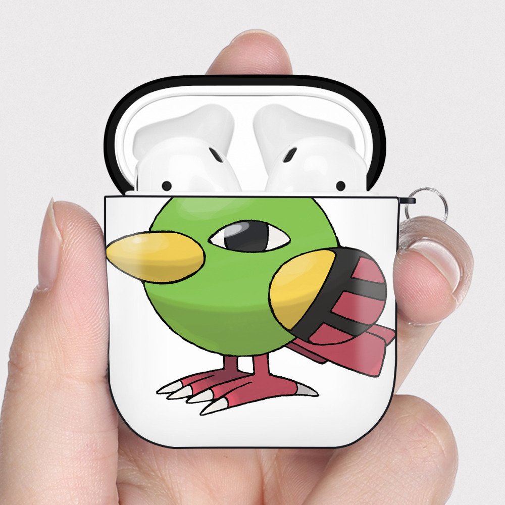 （画像用） ポケットモンスター Pokémon AirPods 第2世代保護ケース ハードシェル ブラック 耐衝撃・防指紋・カラビナ付き