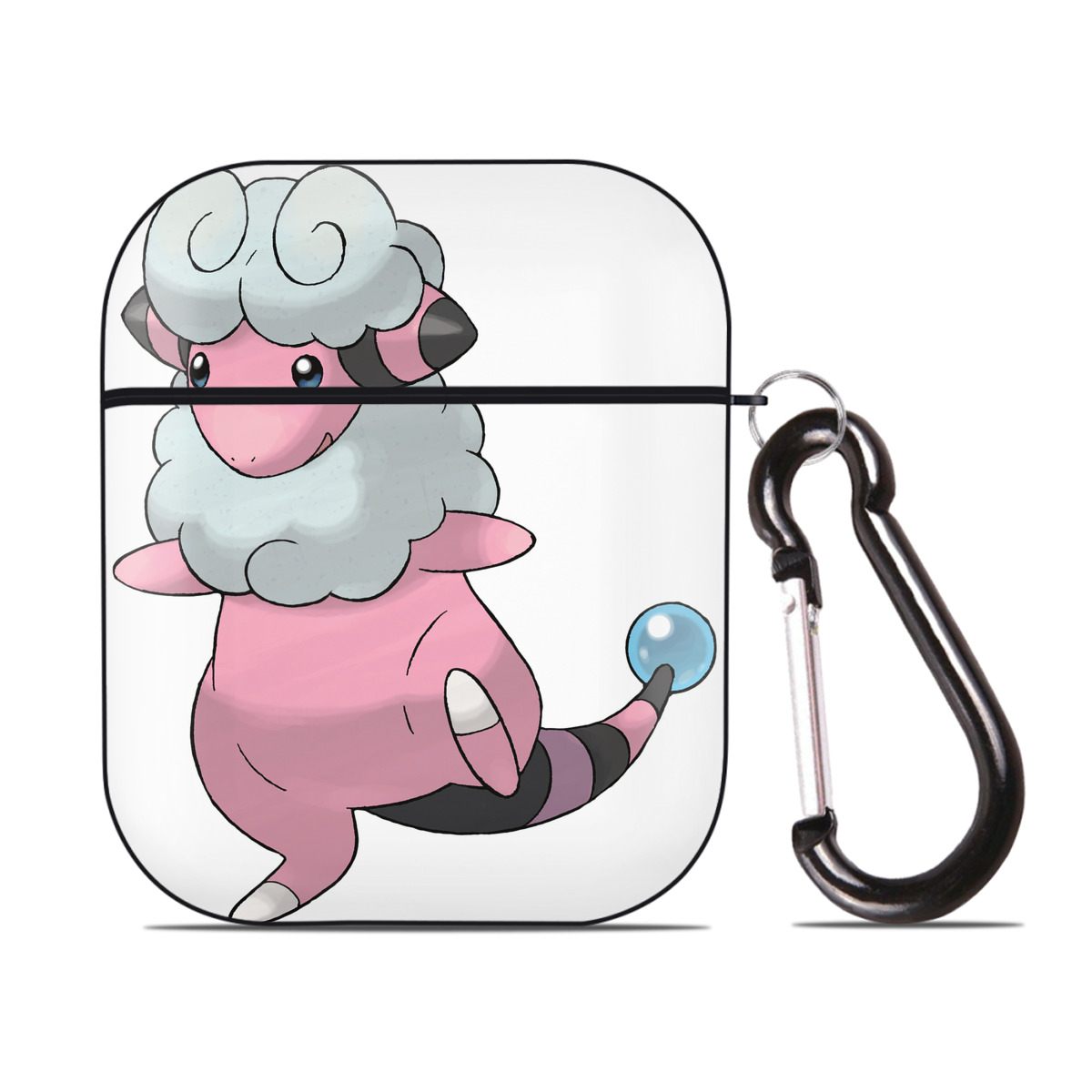 （画像用） ポケットモンスター Pokémon AirPods 第2世代保護ケース ハードシェル ブラック 耐衝撃・防指紋・カラビナ付き