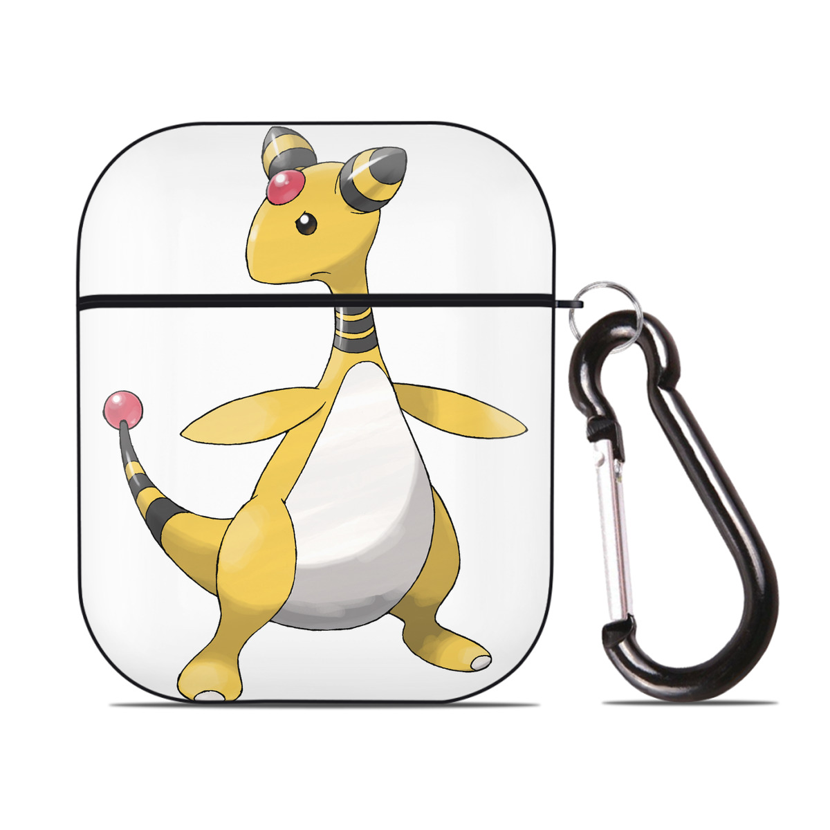 （画像用） ポケットモンスター Pokémon AirPods 第2世代保護ケース ハードシェル ブラック 耐衝撃・防指紋・カラビナ付き