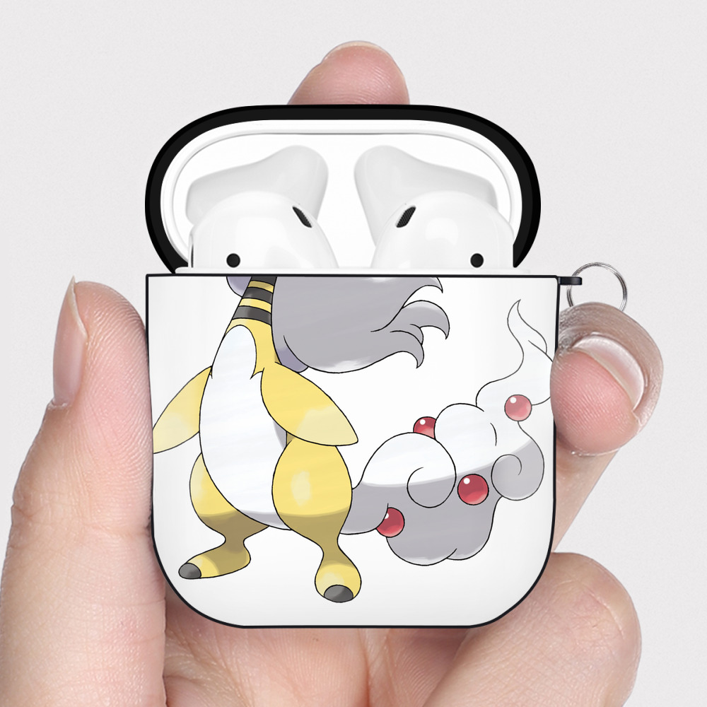 （画像用） ポケットモンスター Pokémon AirPods 第2世代保護ケース ハードシェル ブラック 耐衝撃・防指紋・カラビナ付き