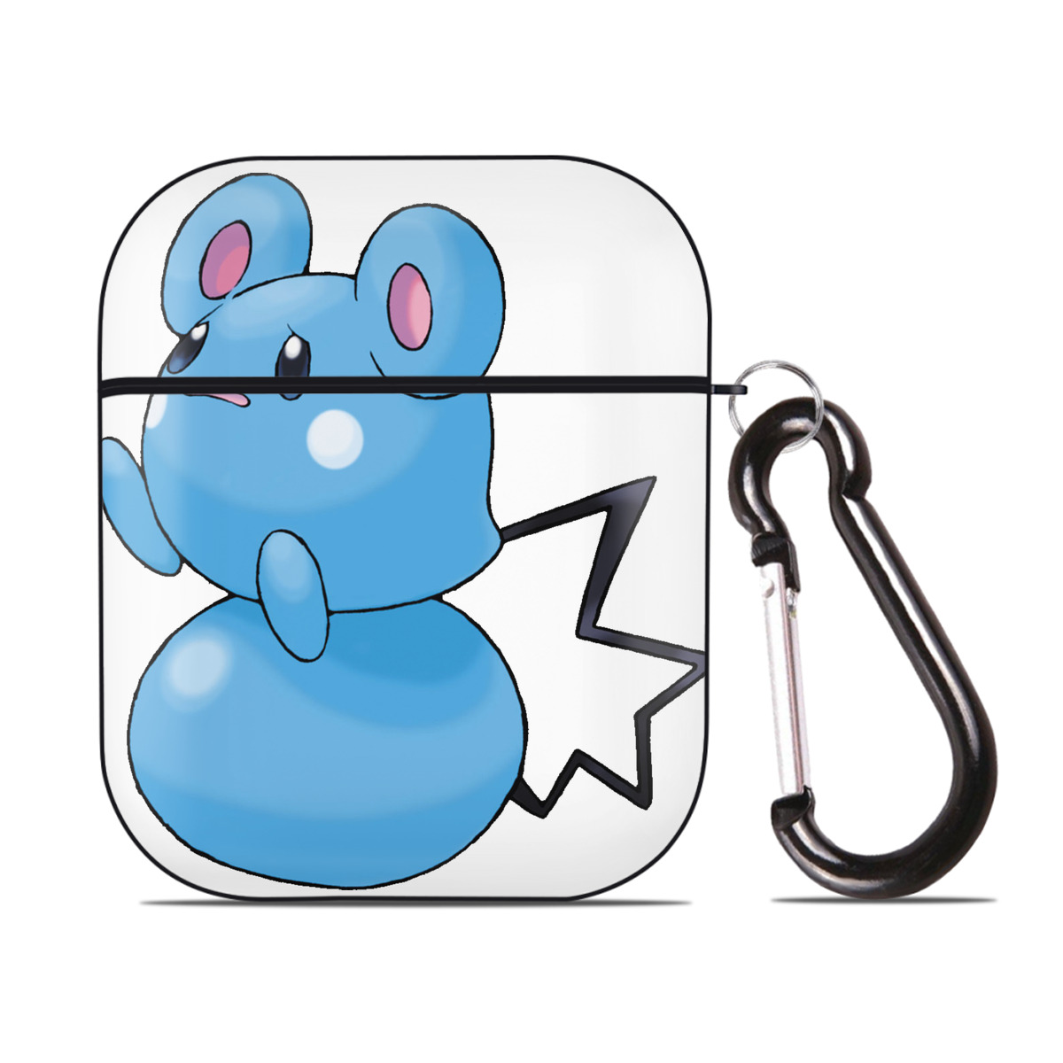 （画像用） ポケットモンスター Pokémon AirPods 第2世代保護ケース ハードシェル ブラック 耐衝撃・防指紋・カラビナ付き
