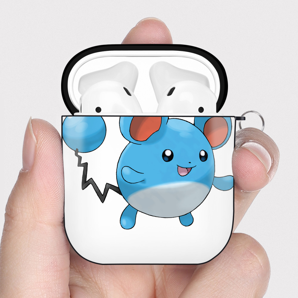 （画像用） ポケットモンスター Pokémon AirPods 第2世代保護ケース ハードシェル ブラック 耐衝撃・防指紋・カラビナ付き