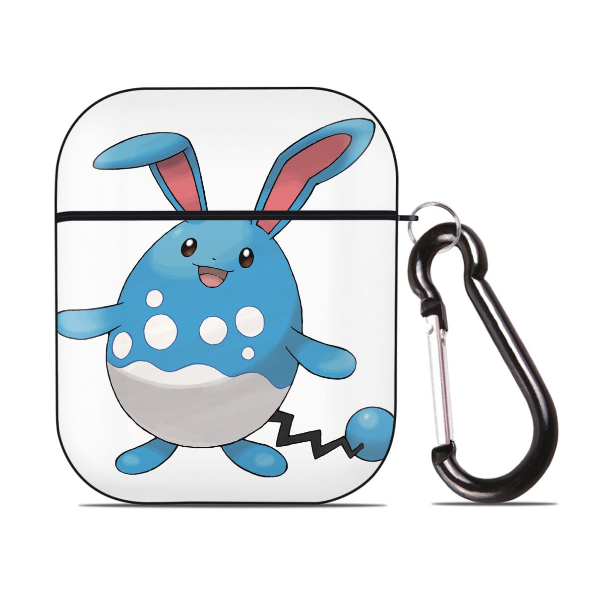 （画像用） ポケットモンスター Pokémon AirPods 第2世代保護ケース ハードシェル ブラック 耐衝撃・防指紋・カラビナ付き