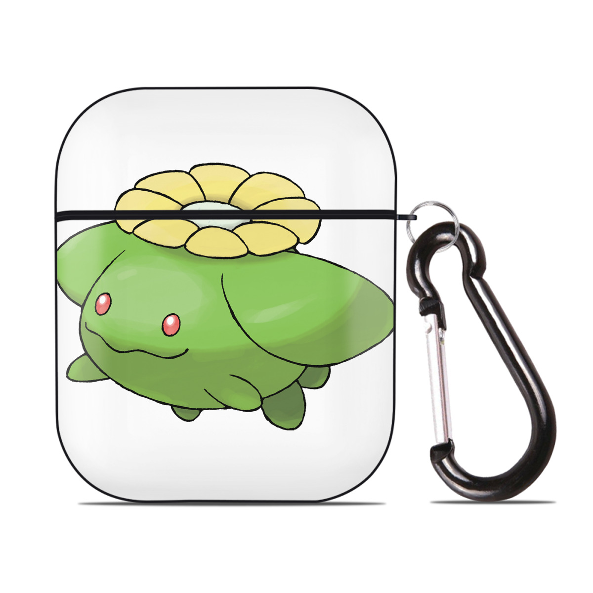 （画像用） ポケットモンスター Pokémon AirPods 第2世代保護ケース ハードシェル ブラック 耐衝撃・防指紋・カラビナ付き
