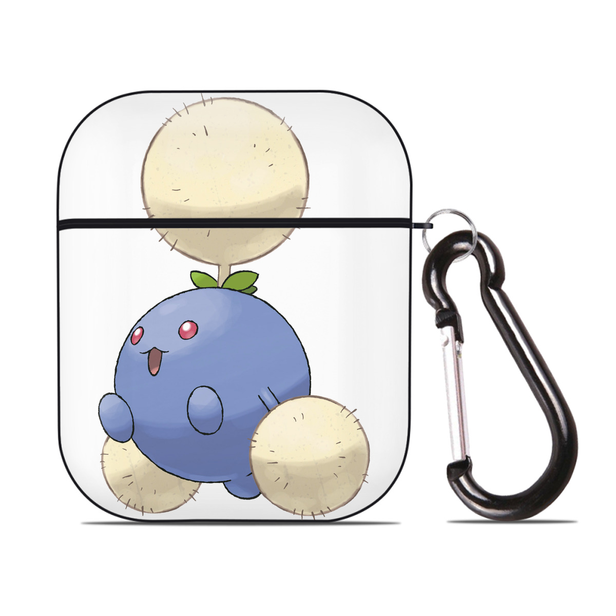 （画像用） ポケットモンスター Pokémon AirPods 第2世代保護ケース ハードシェル ブラック 耐衝撃・防指紋・カラビナ付き