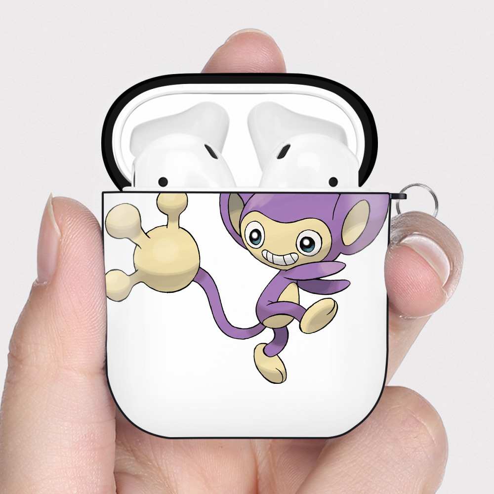 （画像用） ポケットモンスター Pokémon AirPods 第2世代保護ケース ハードシェル ブラック 耐衝撃・防指紋・カラビナ付き
