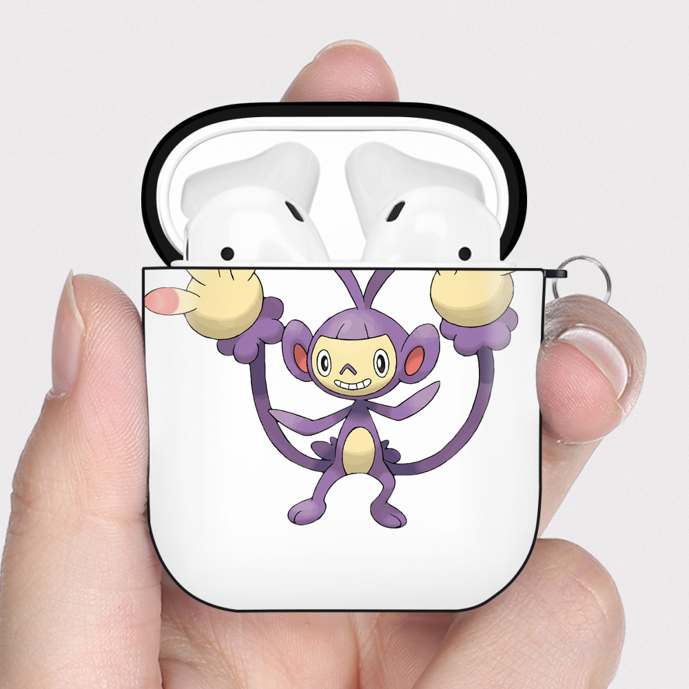 （画像用） ポケットモンスター Pokémon AirPods 第2世代保護ケース ハードシェル ブラック 耐衝撃・防指紋・カラビナ付き