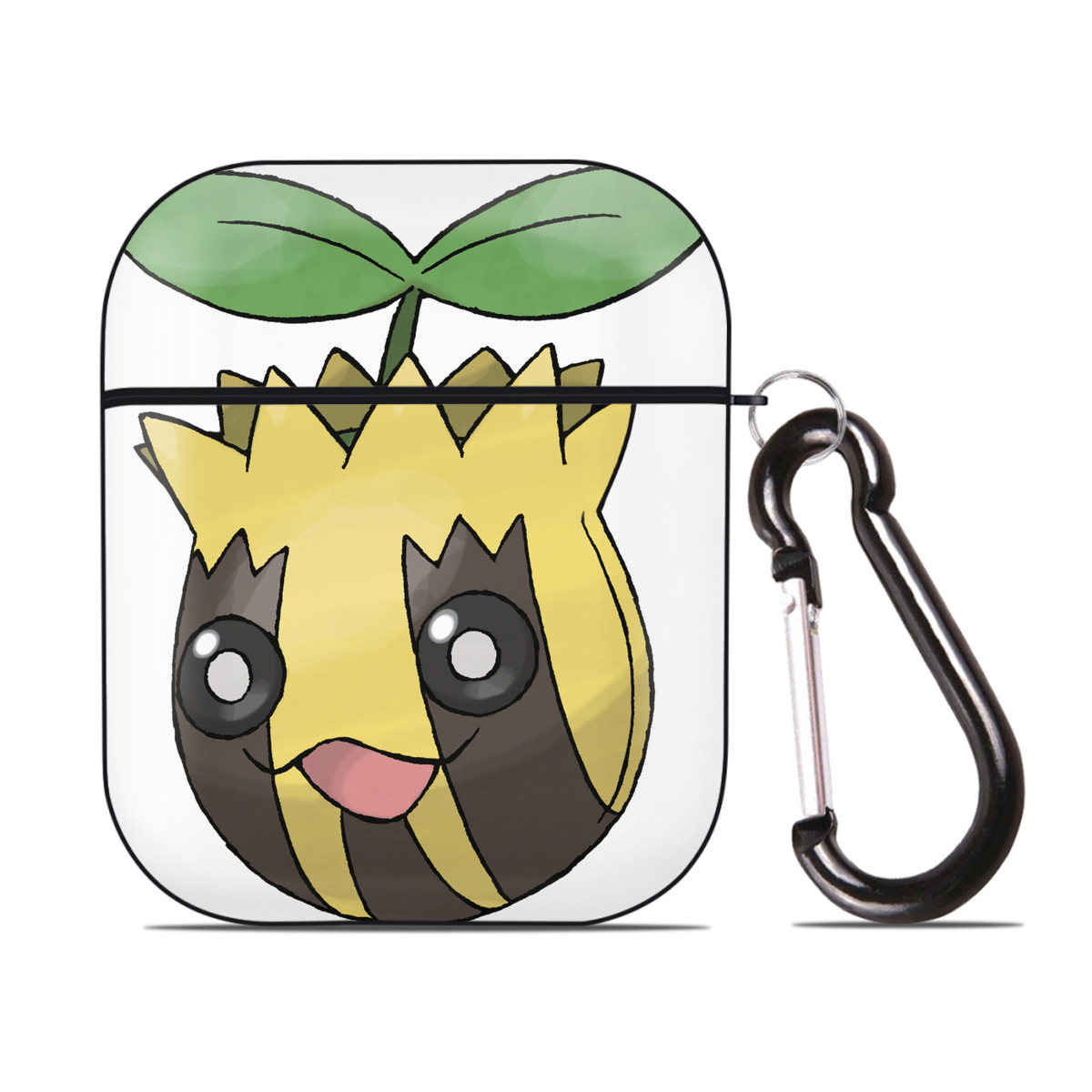 （画像用） ポケットモンスター Pokémon AirPods 第2世代保護ケース ハードシェル ブラック 耐衝撃・防指紋・カラビナ付き