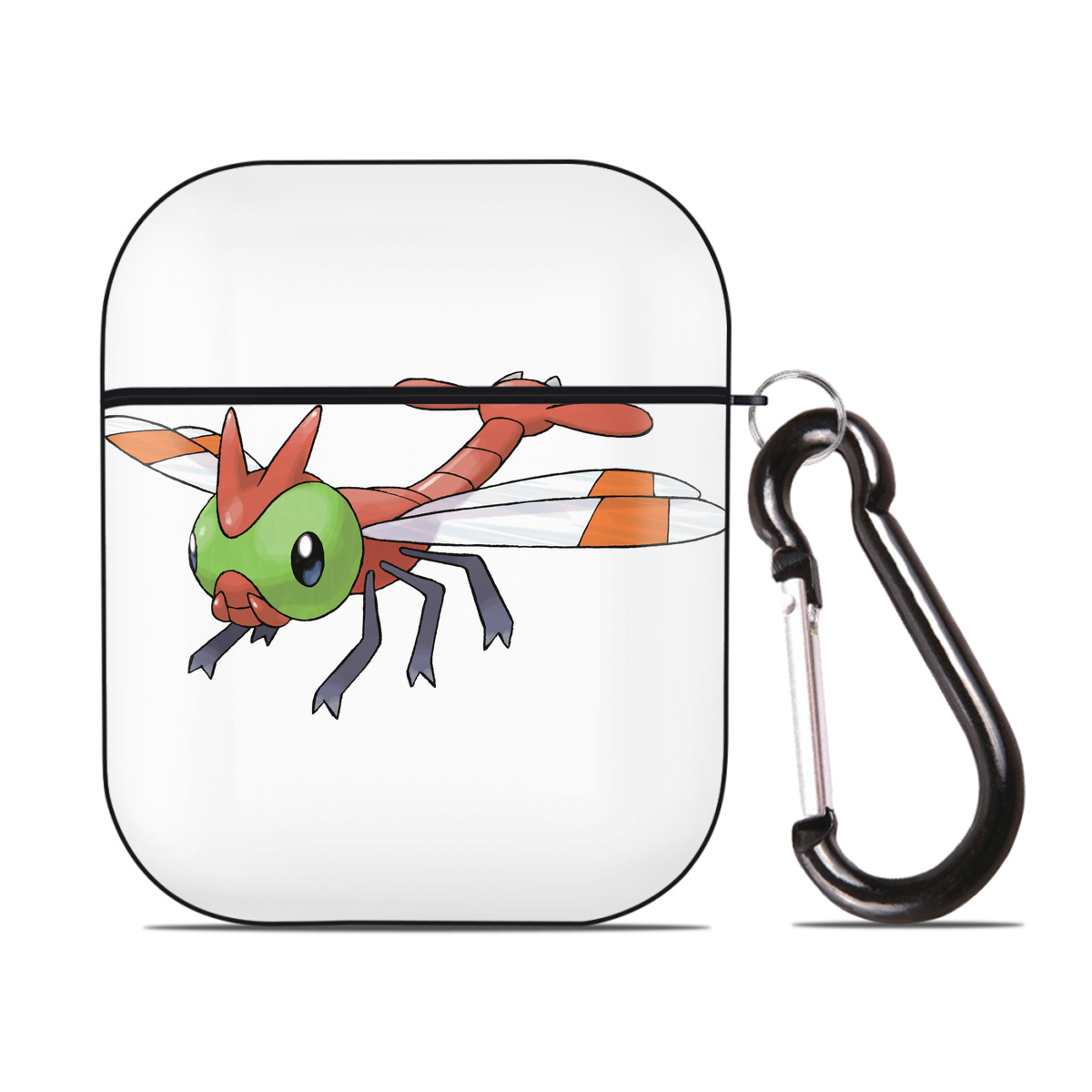 （画像用） ポケットモンスター Pokémon AirPods 第2世代保護ケース ハードシェル ブラック 耐衝撃・防指紋・カラビナ付き