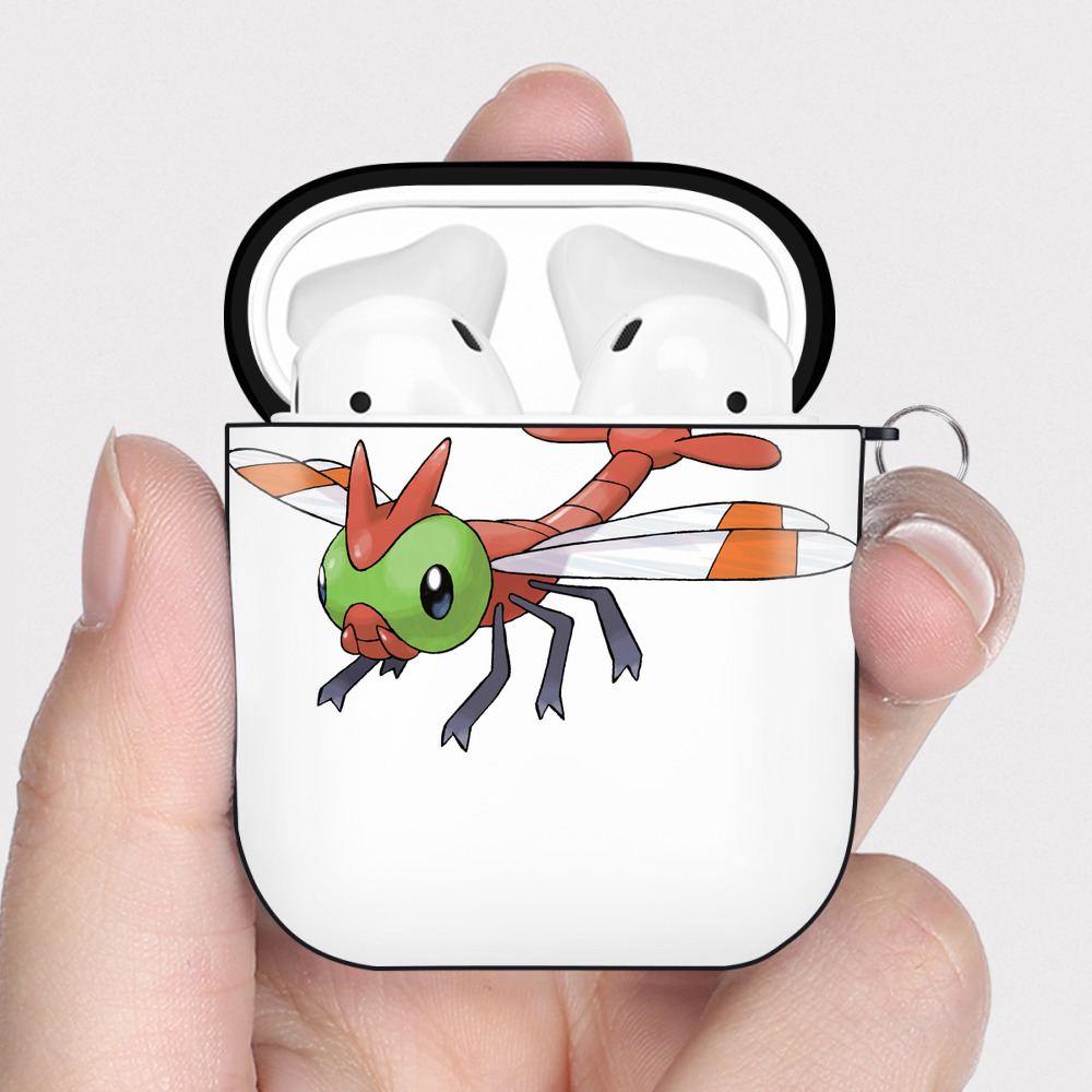 （画像用） ポケットモンスター Pokémon AirPods 第2世代保護ケース ハードシェル ブラック 耐衝撃・防指紋・カラビナ付き