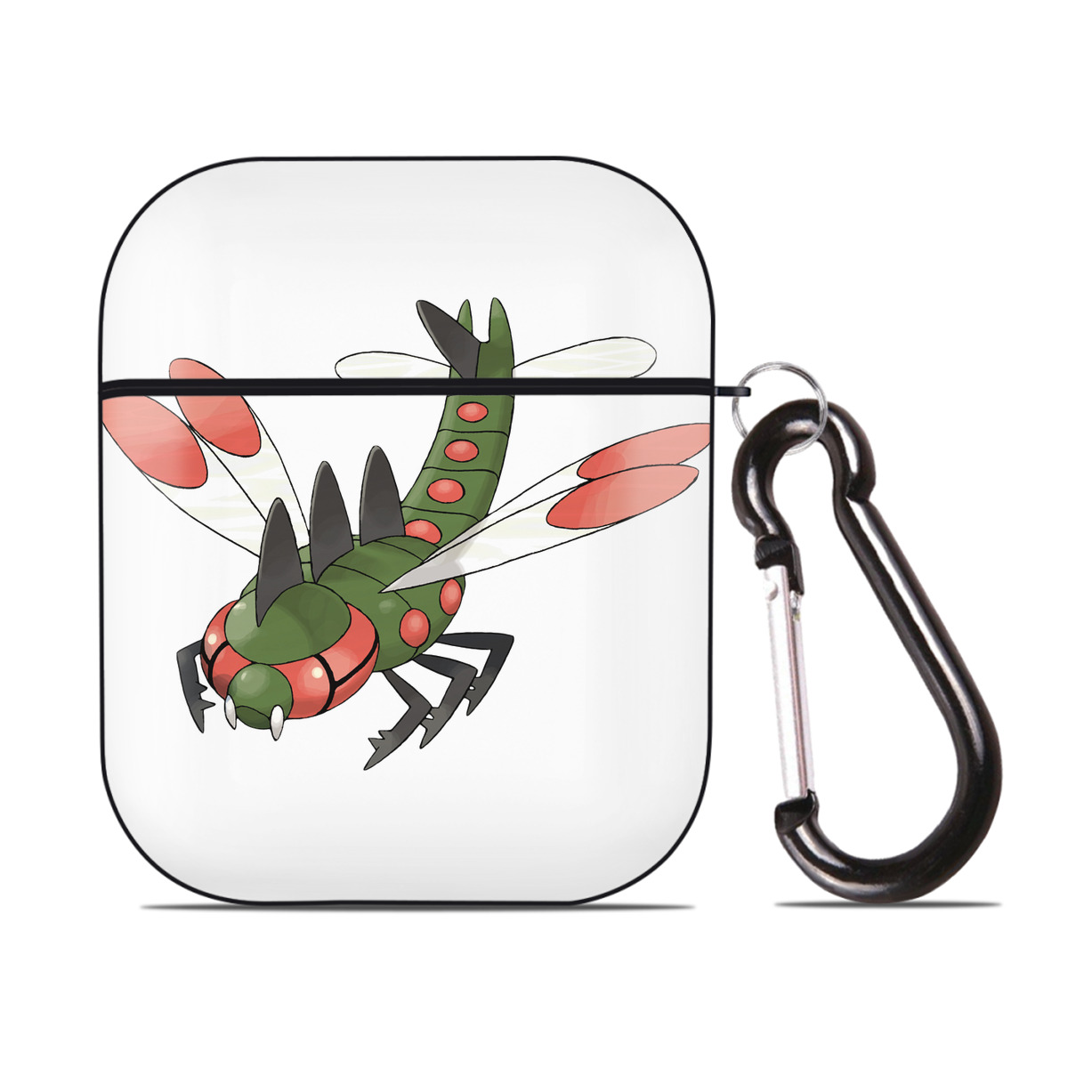 （画像用） ポケットモンスター Pokémon AirPods 第2世代保護ケース ハードシェル ブラック 耐衝撃・防指紋・カラビナ付き