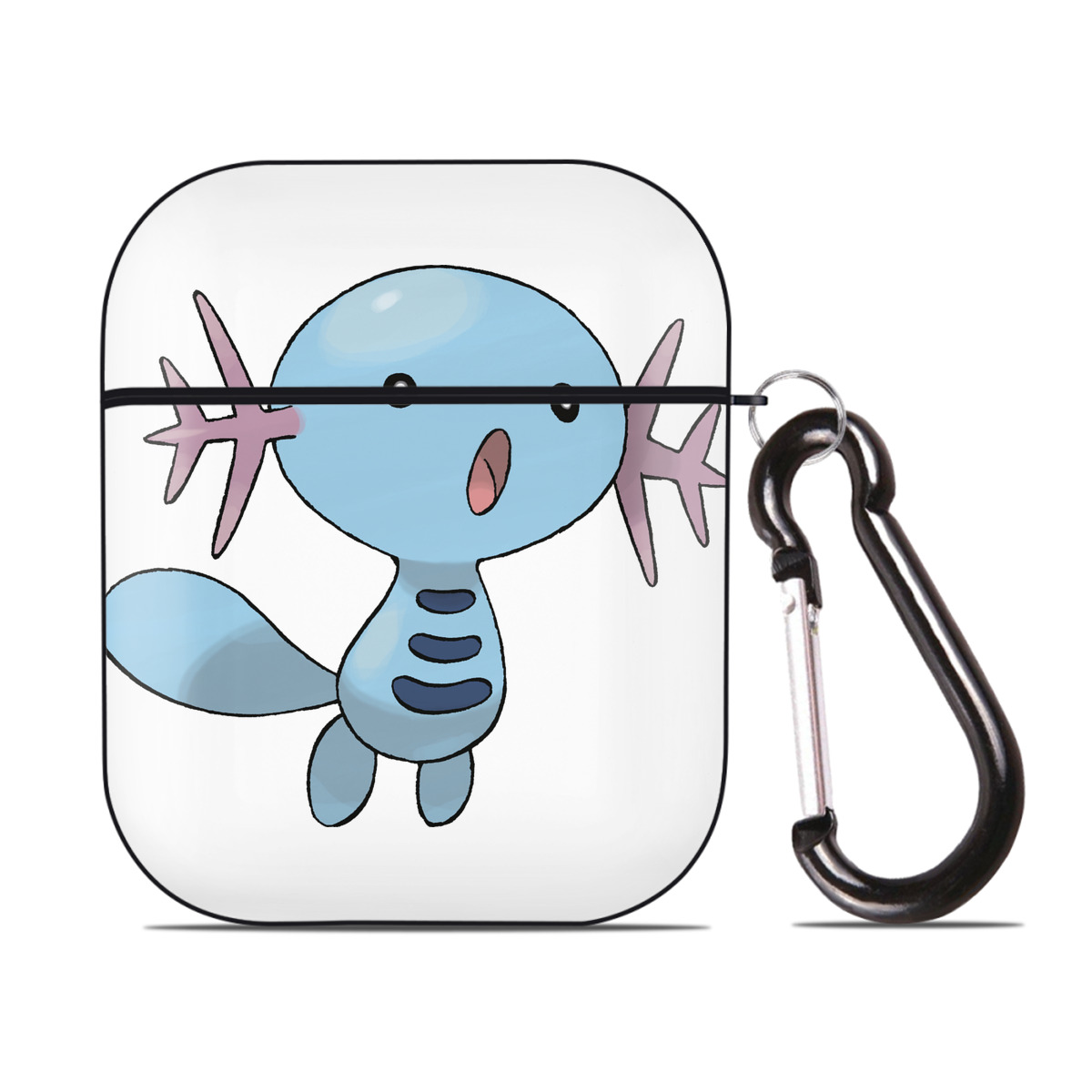 （画像用） ポケットモンスター Pokémon AirPods 第2世代保護ケース ハードシェル ブラック 耐衝撃・防指紋・カラビナ付き