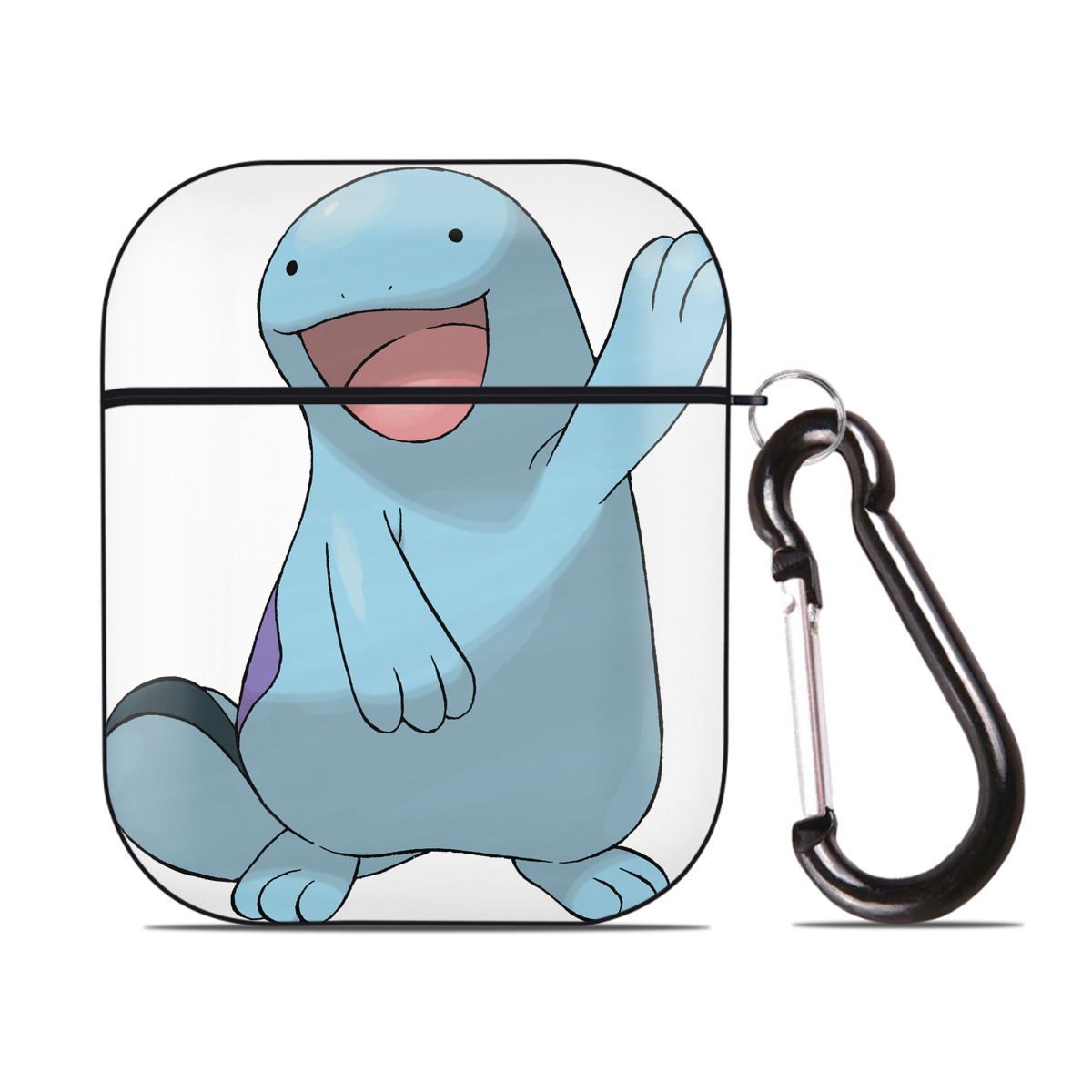（画像用） ポケットモンスター Pokémon AirPods 第2世代保護ケース ハードシェル ブラック 耐衝撃・防指紋・カラビナ付き