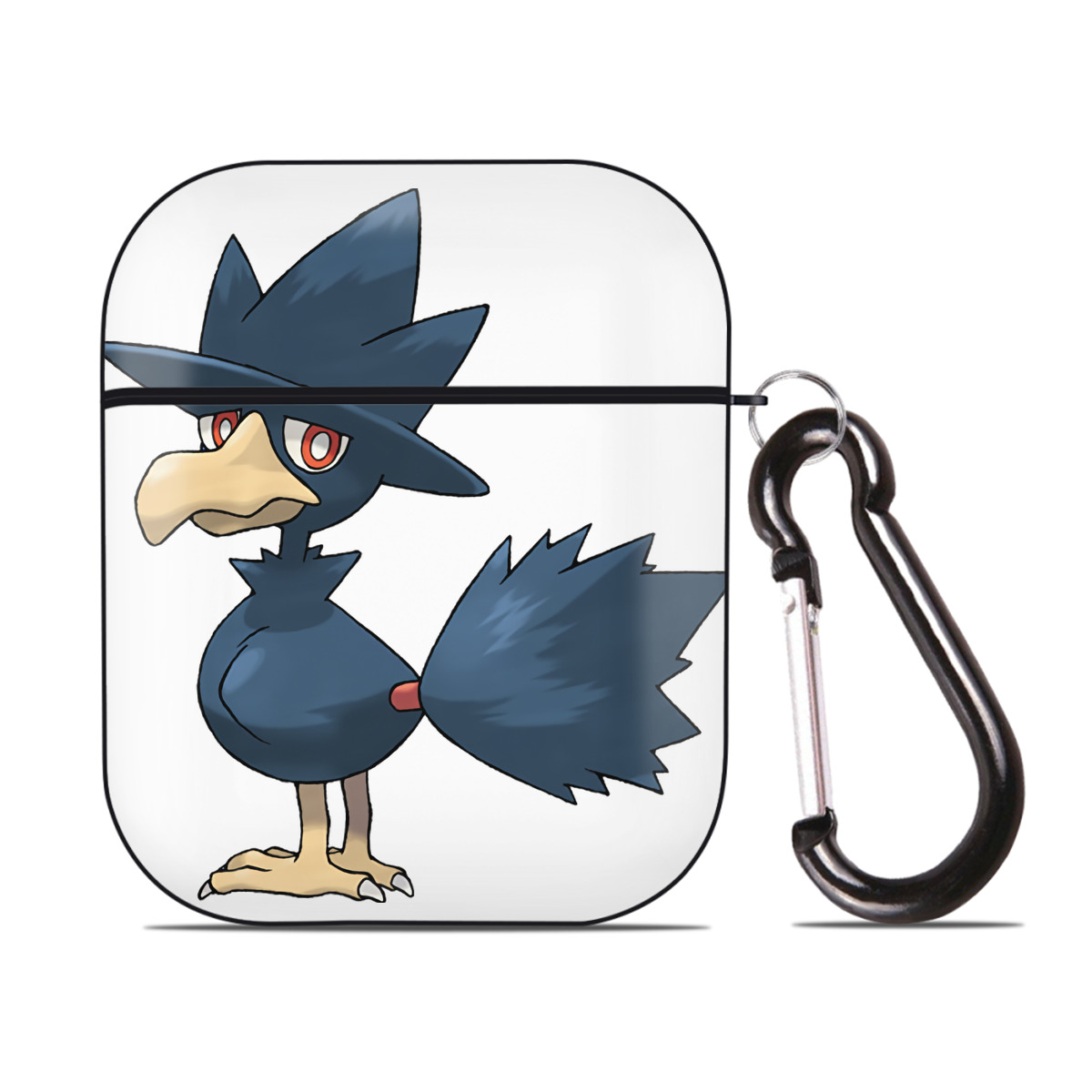 （画像用） ポケットモンスター Pokémon AirPods 第2世代保護ケース ハードシェル ブラック 耐衝撃・防指紋・カラビナ付き