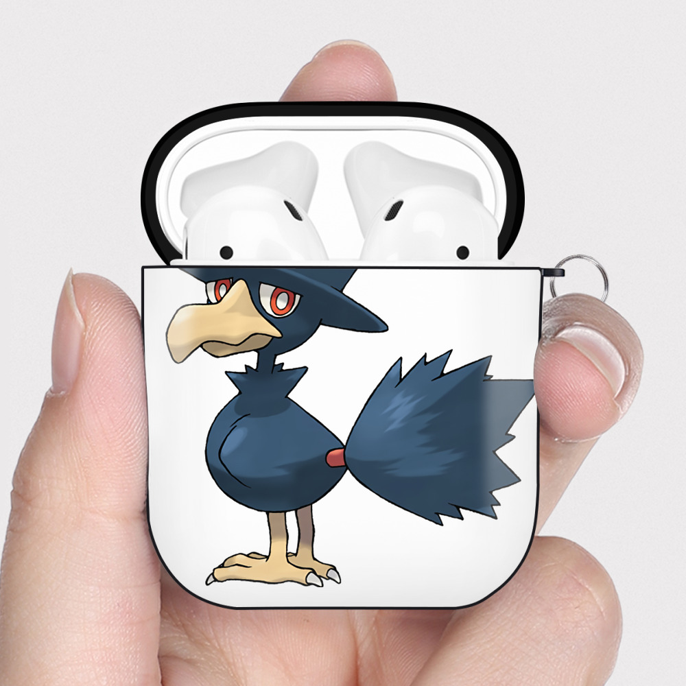 （画像用） ポケットモンスター Pokémon AirPods 第2世代保護ケース ハードシェル ブラック 耐衝撃・防指紋・カラビナ付き