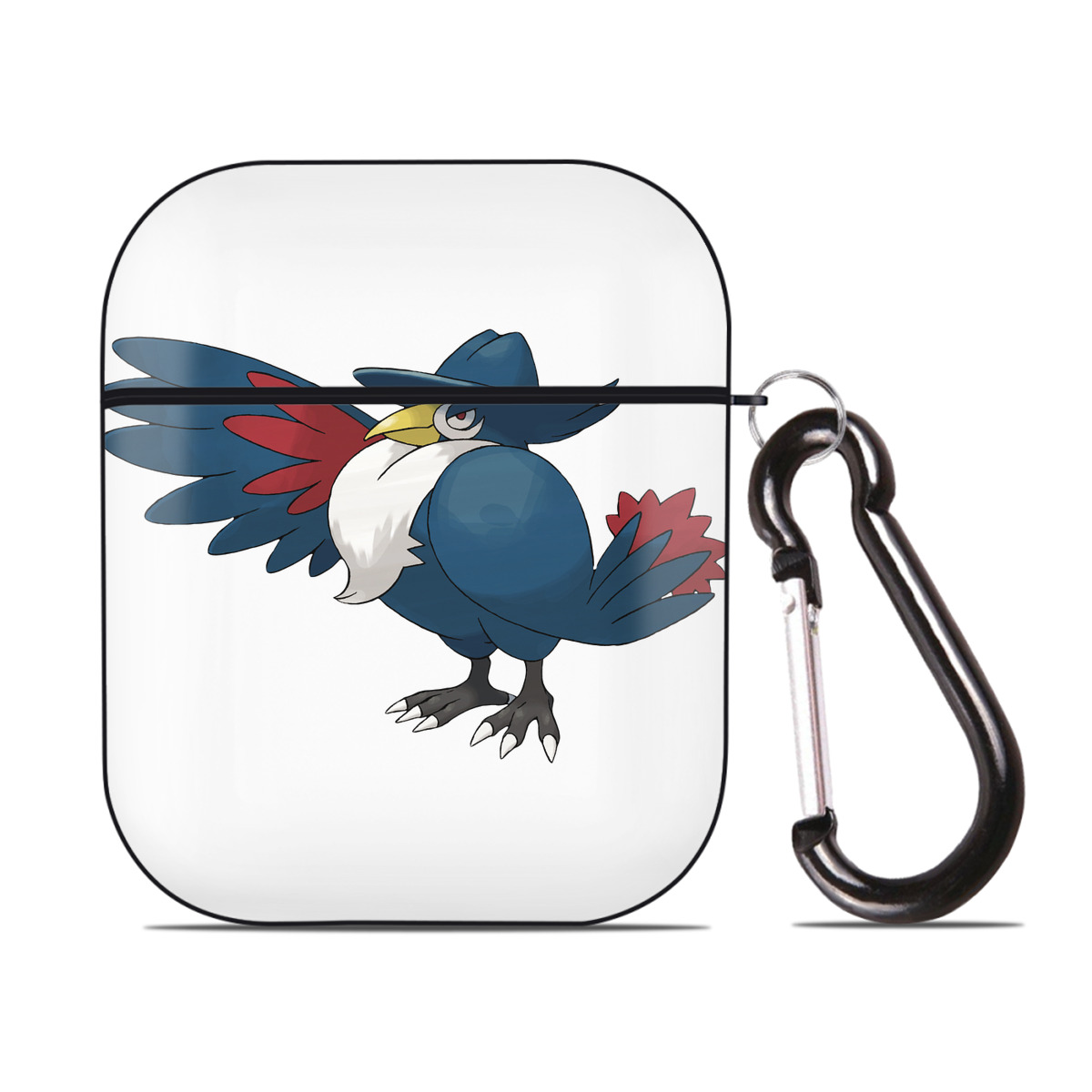 （画像用） ポケットモンスター Pokémon AirPods 第2世代保護ケース ハードシェル ブラック 耐衝撃・防指紋・カラビナ付き