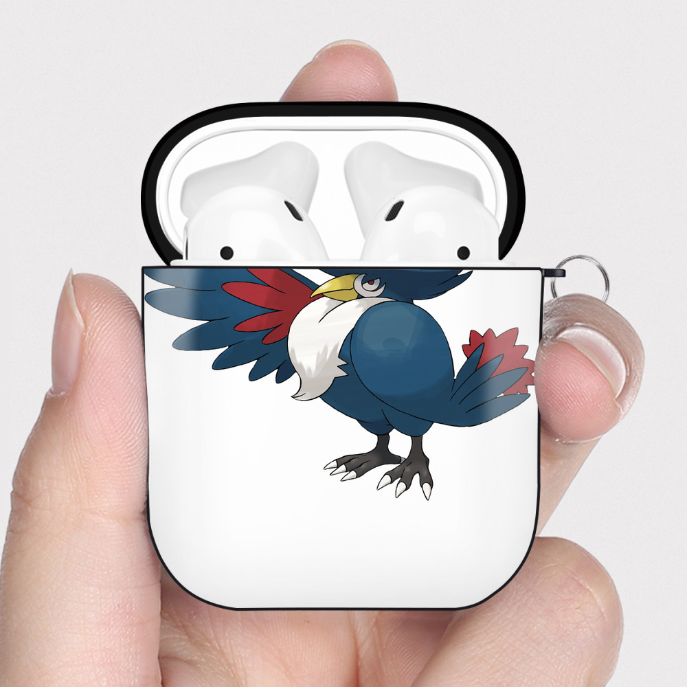 （画像用） ポケットモンスター Pokémon AirPods 第2世代保護ケース ハードシェル ブラック 耐衝撃・防指紋・カラビナ付き