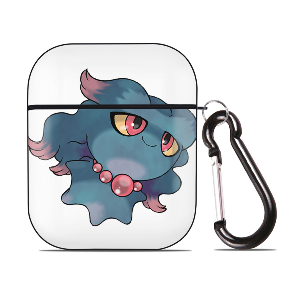 （画像用） ポケットモンスター Pokémon AirPods 第2世代保護ケース ハードシェル ブラック 耐衝撃・防指紋・カラビナ付き