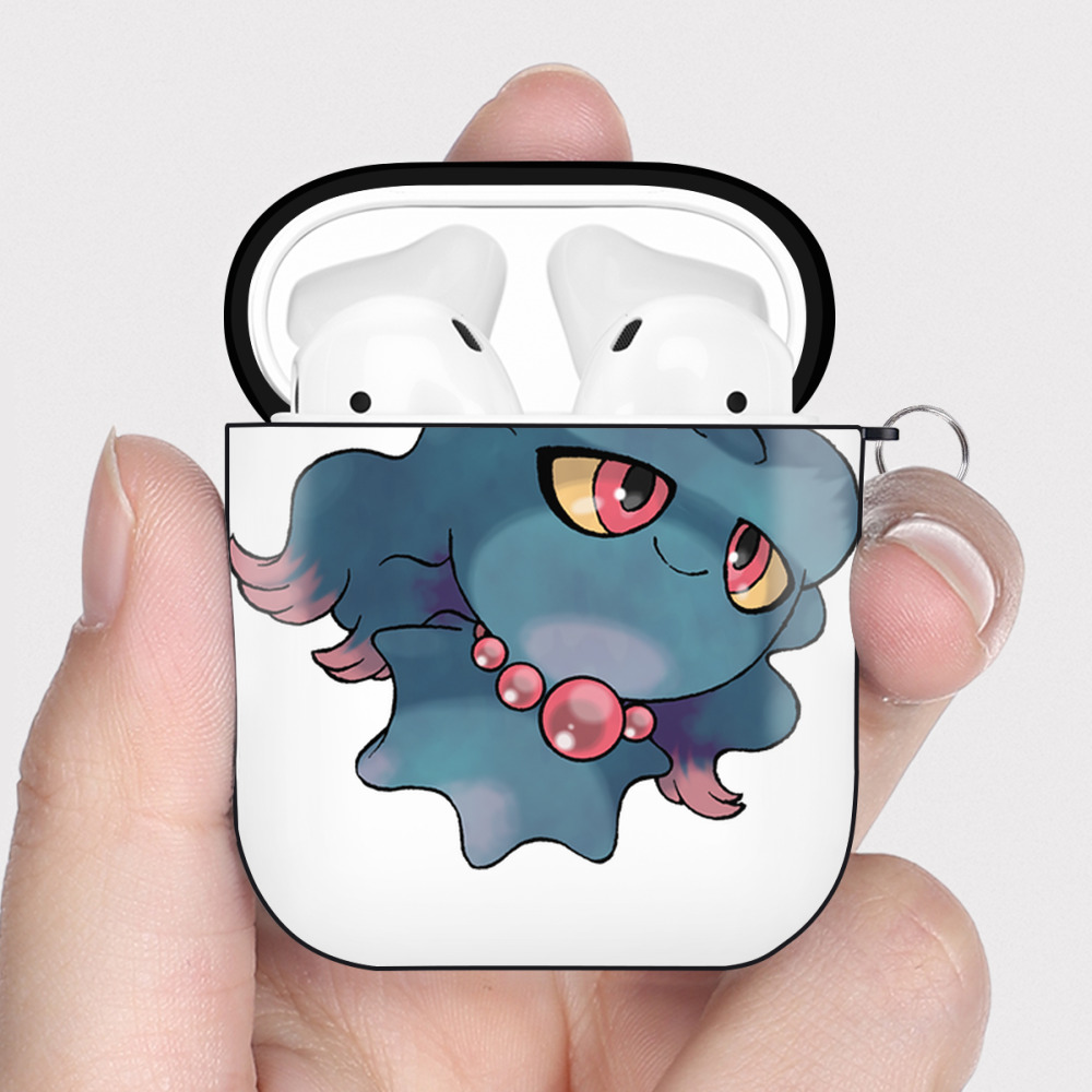 （画像用） ポケットモンスター Pokémon AirPods 第2世代保護ケース ハードシェル ブラック 耐衝撃・防指紋・カラビナ付き