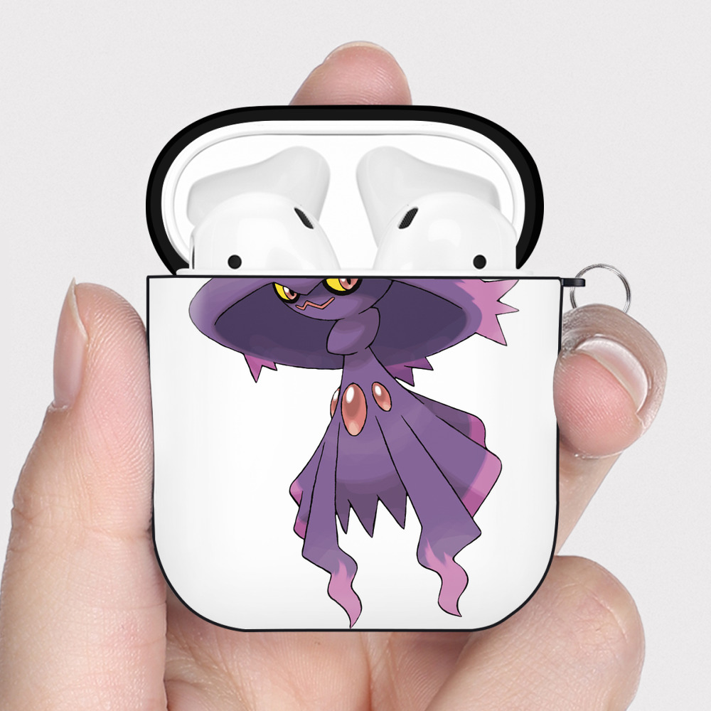 （画像用） ポケットモンスター Pokémon AirPods 第2世代保護ケース ハードシェル ブラック 耐衝撃・防指紋・カラビナ付き