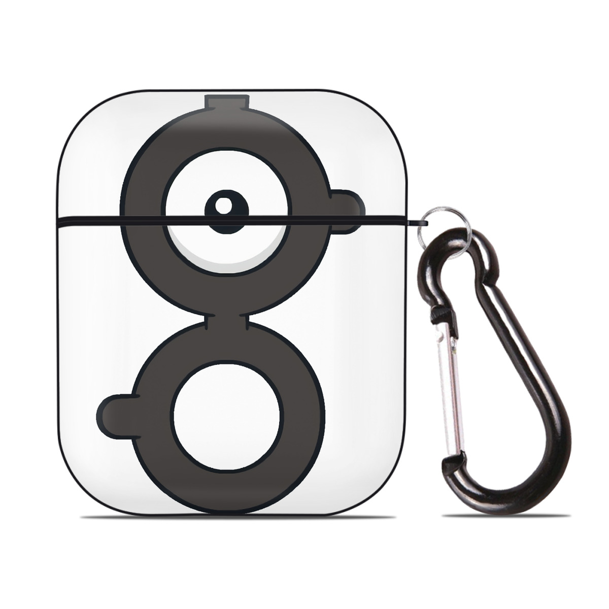 （画像用） ポケットモンスター Pokémon AirPods 第2世代保護ケース ハードシェル ブラック 耐衝撃・防指紋・カラビナ付き