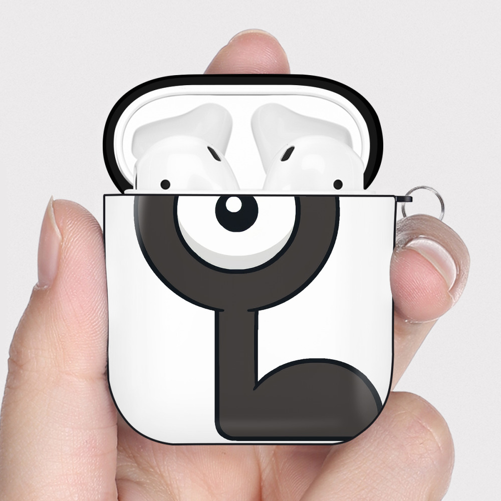 （画像用） ポケットモンスター Pokémon AirPods 第2世代保護ケース ハードシェル ブラック 耐衝撃・防指紋・カラビナ付き