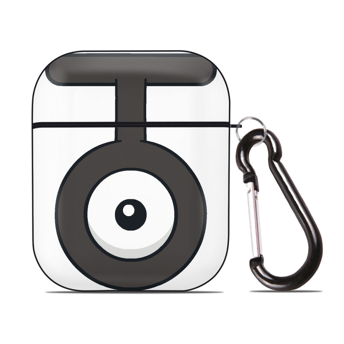 （画像用） ポケットモンスター Pokémon AirPods 第2世代保護ケース ハードシェル ブラック 耐衝撃・防指紋・カラビナ付き