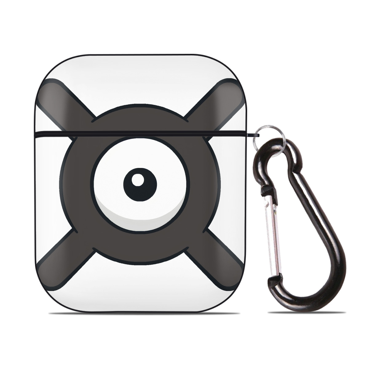 （画像用） ポケットモンスター Pokémon AirPods 第2世代保護ケース ハードシェル ブラック 耐衝撃・防指紋・カラビナ付き