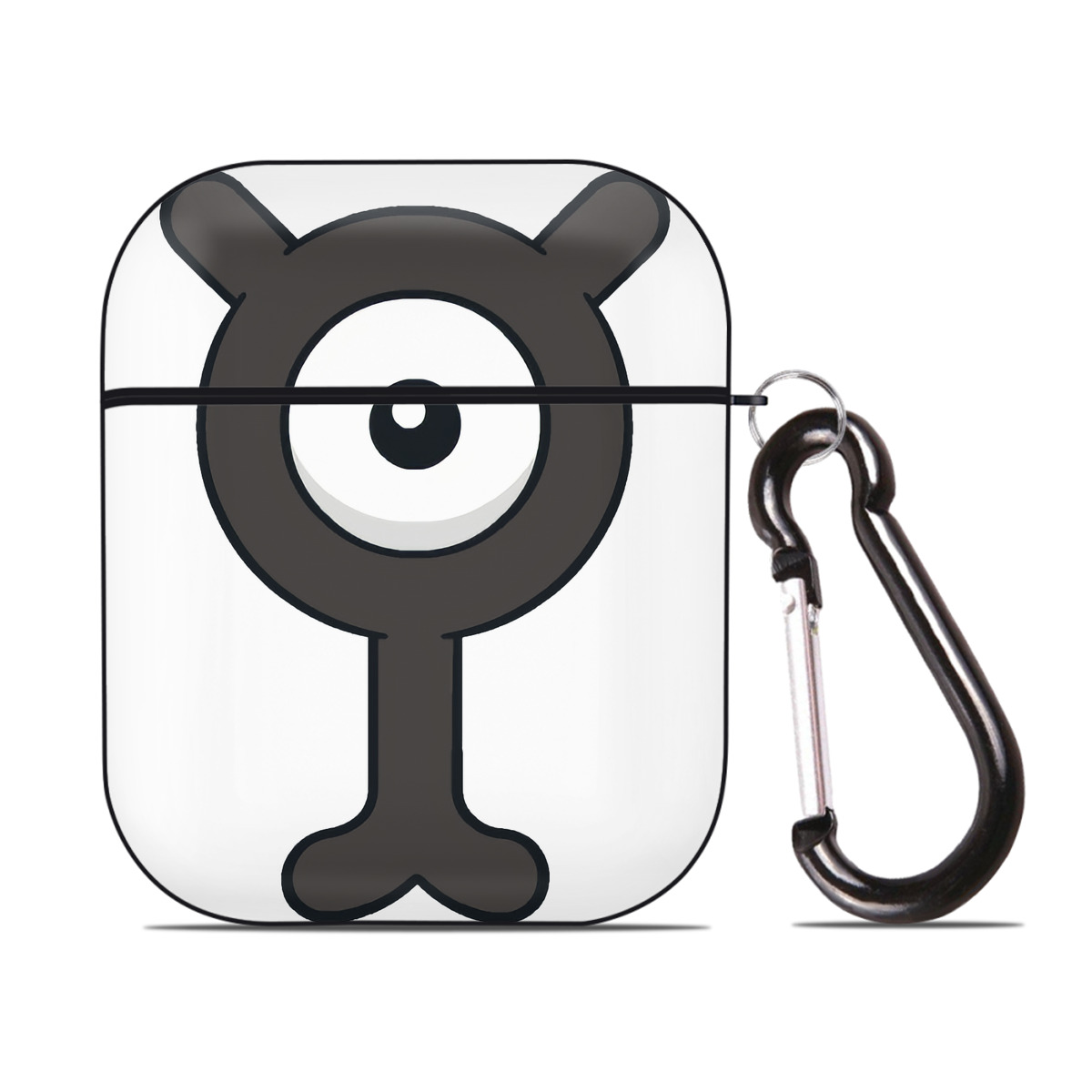 （画像用） ポケットモンスター Pokémon AirPods 第2世代保護ケース ハードシェル ブラック 耐衝撃・防指紋・カラビナ付き