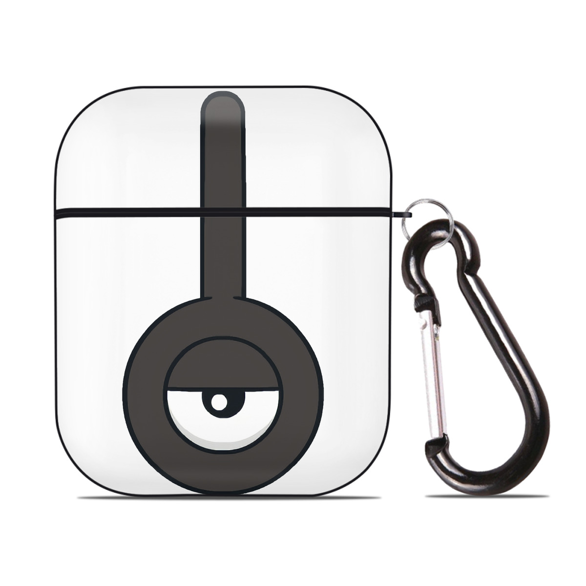 （画像用） ポケットモンスター Pokémon AirPods 第2世代保護ケース ハードシェル ブラック 耐衝撃・防指紋・カラビナ付き