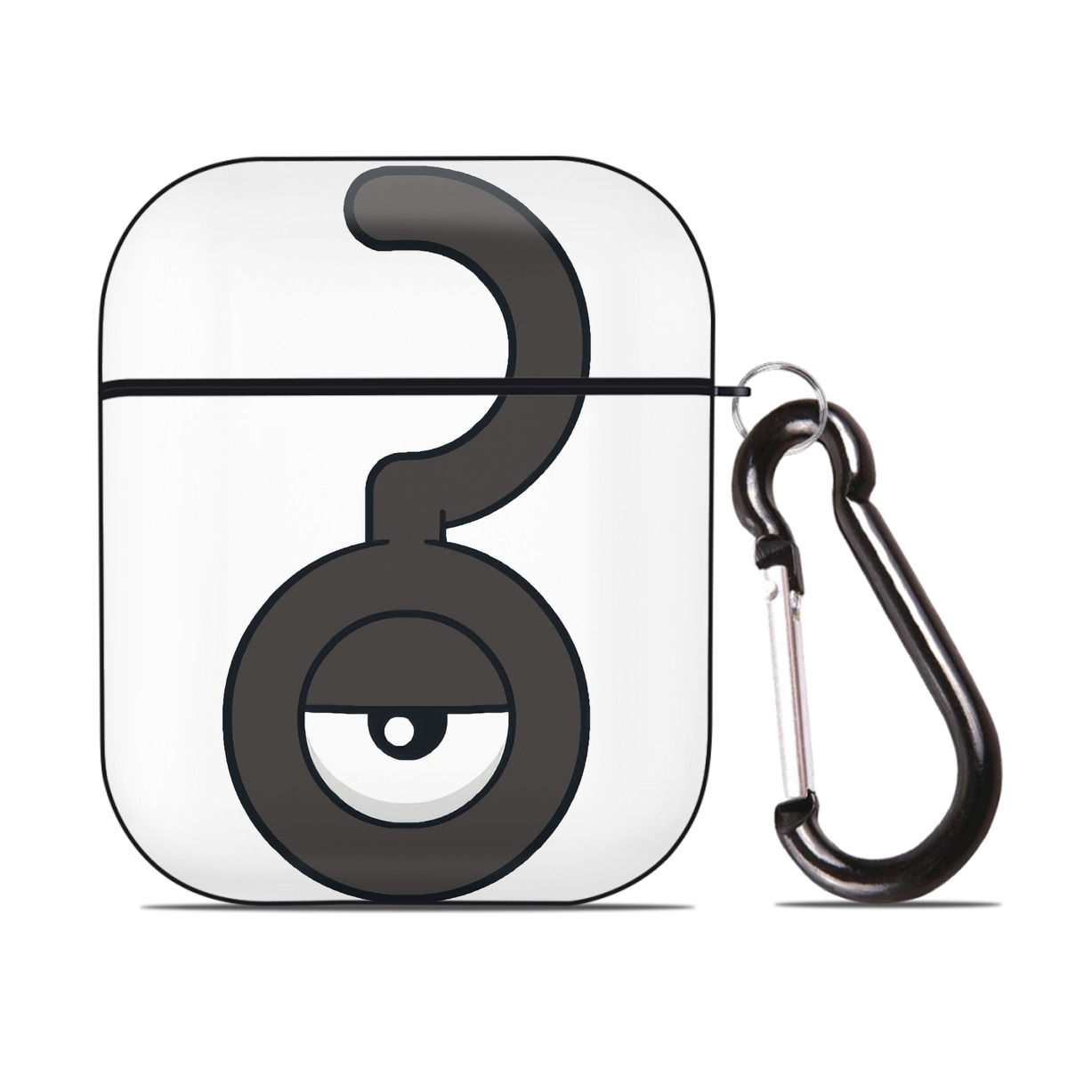 （画像用） ポケットモンスター Pokémon AirPods 第2世代保護ケース ハードシェル ブラック 耐衝撃・防指紋・カラビナ付き