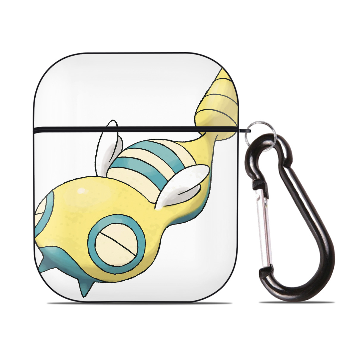 （画像用） ポケットモンスター Pokémon AirPods 第2世代保護ケース ハードシェル ブラック 耐衝撃・防指紋・カラビナ付き