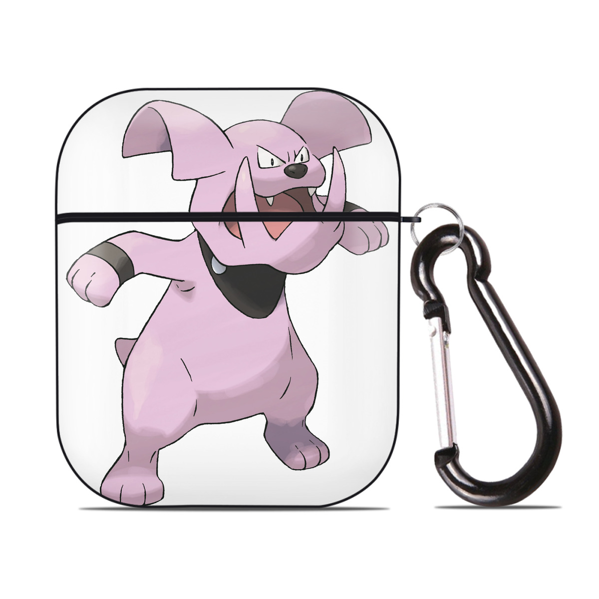 （画像用） ポケットモンスター Pokémon AirPods 第2世代保護ケース ハードシェル ブラック 耐衝撃・防指紋・カラビナ付き