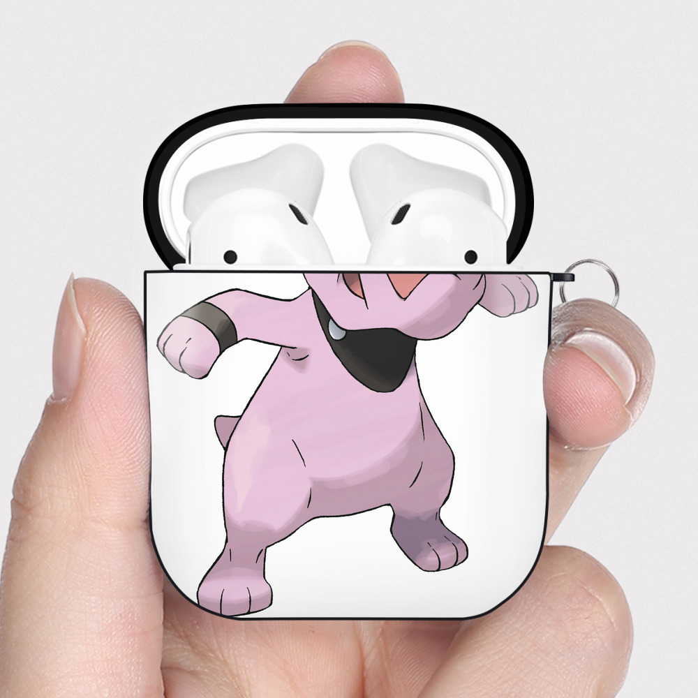 （画像用） ポケットモンスター Pokémon AirPods 第2世代保護ケース ハードシェル ブラック 耐衝撃・防指紋・カラビナ付き