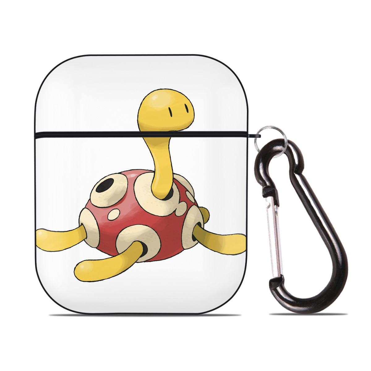 （画像用） ポケットモンスター Pokémon AirPods 第2世代保護ケース ハードシェル ブラック 耐衝撃・防指紋・カラビナ付き