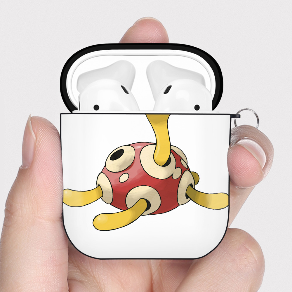 （画像用） ポケットモンスター Pokémon AirPods 第2世代保護ケース ハードシェル ブラック 耐衝撃・防指紋・カラビナ付き