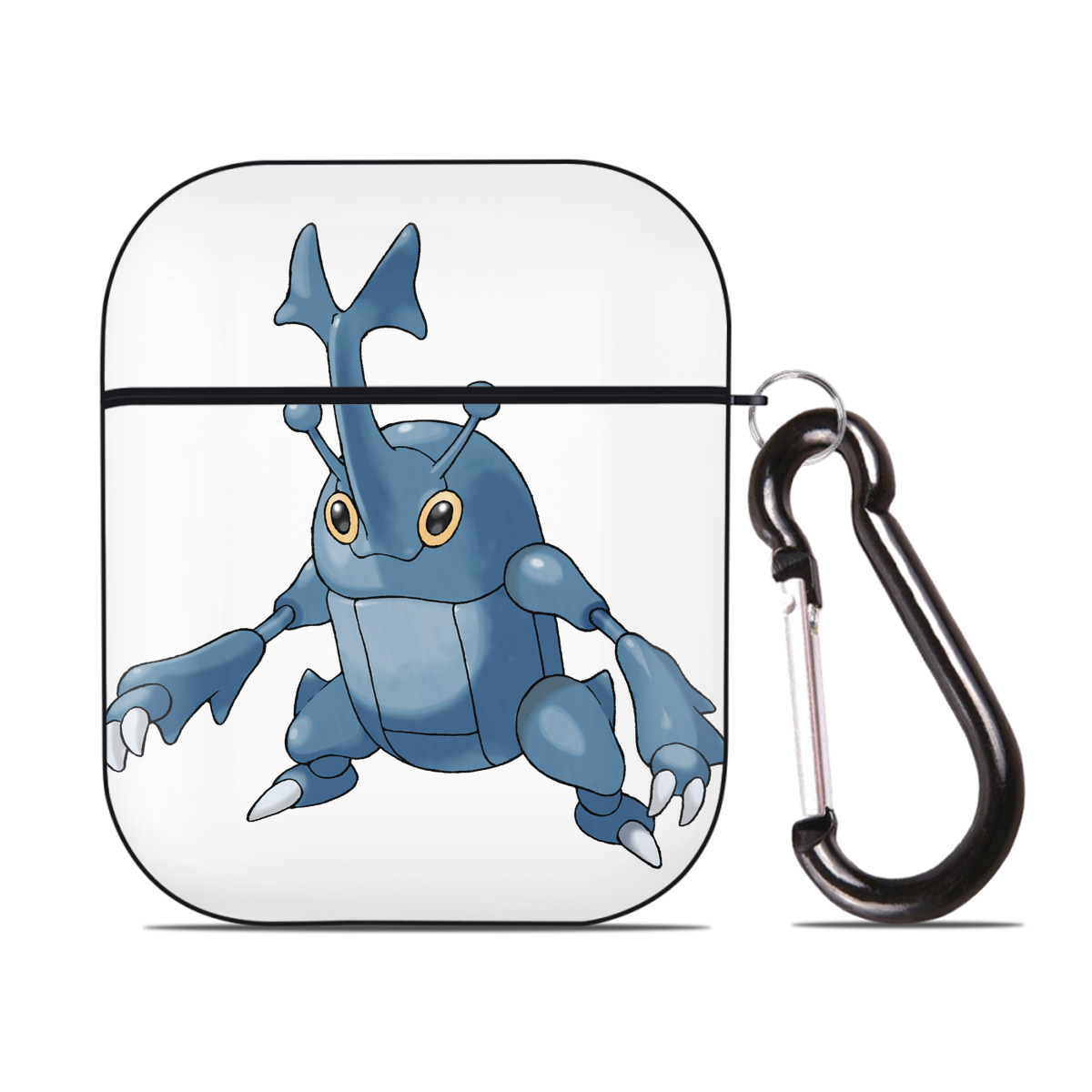 （画像用） ポケットモンスター Pokémon AirPods 第2世代保護ケース ハードシェル ブラック 耐衝撃・防指紋・カラビナ付き