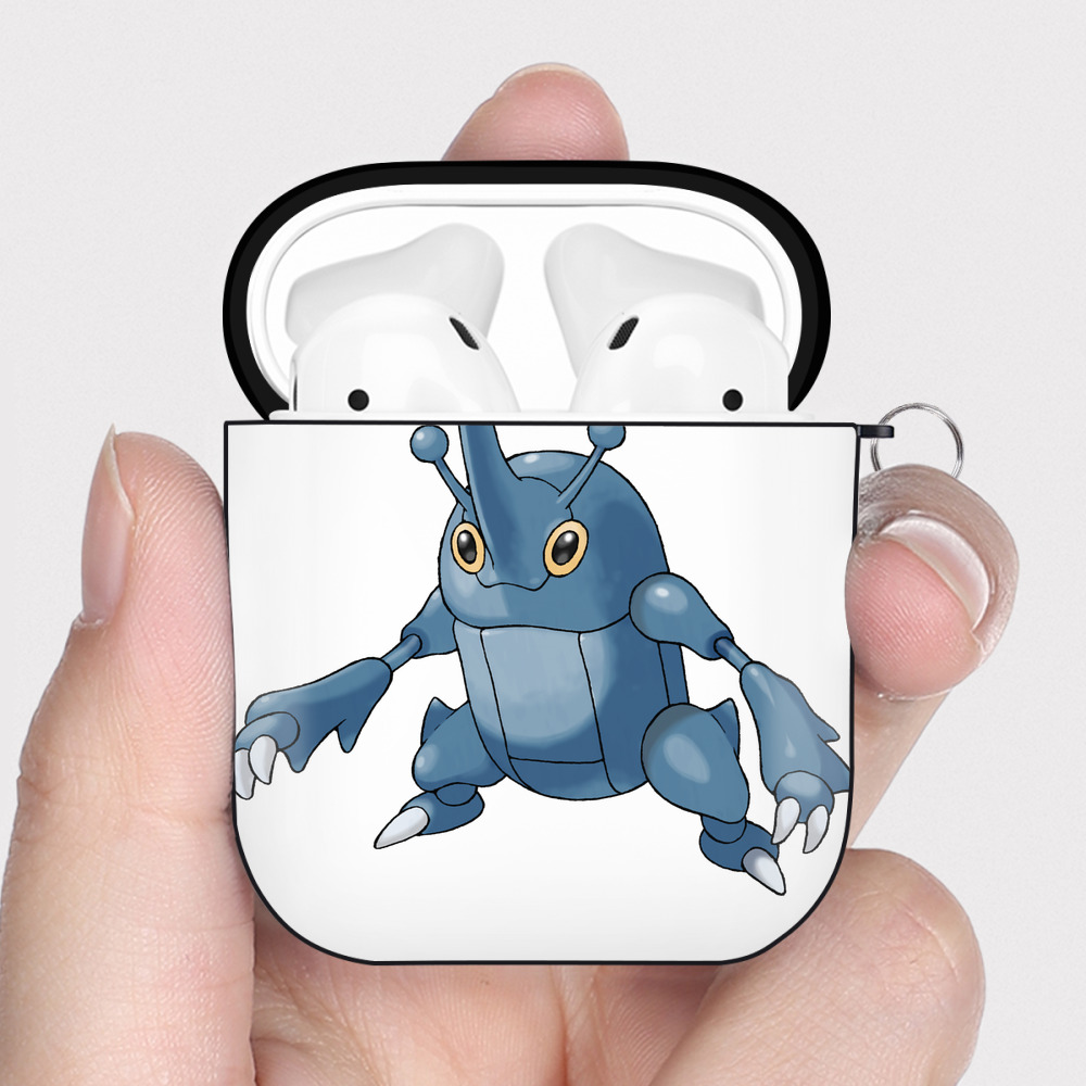（画像用） ポケットモンスター Pokémon AirPods 第2世代保護ケース ハードシェル ブラック 耐衝撃・防指紋・カラビナ付き