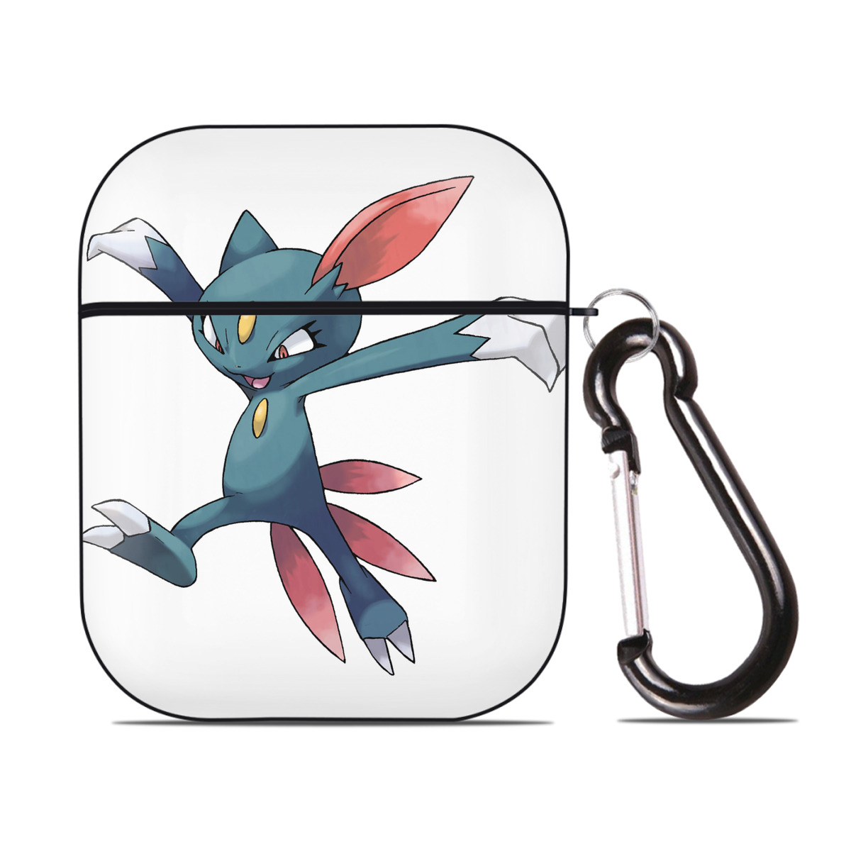 （画像用） ポケットモンスター Pokémon AirPods 第2世代保護ケース ハードシェル ブラック 耐衝撃・防指紋・カラビナ付き