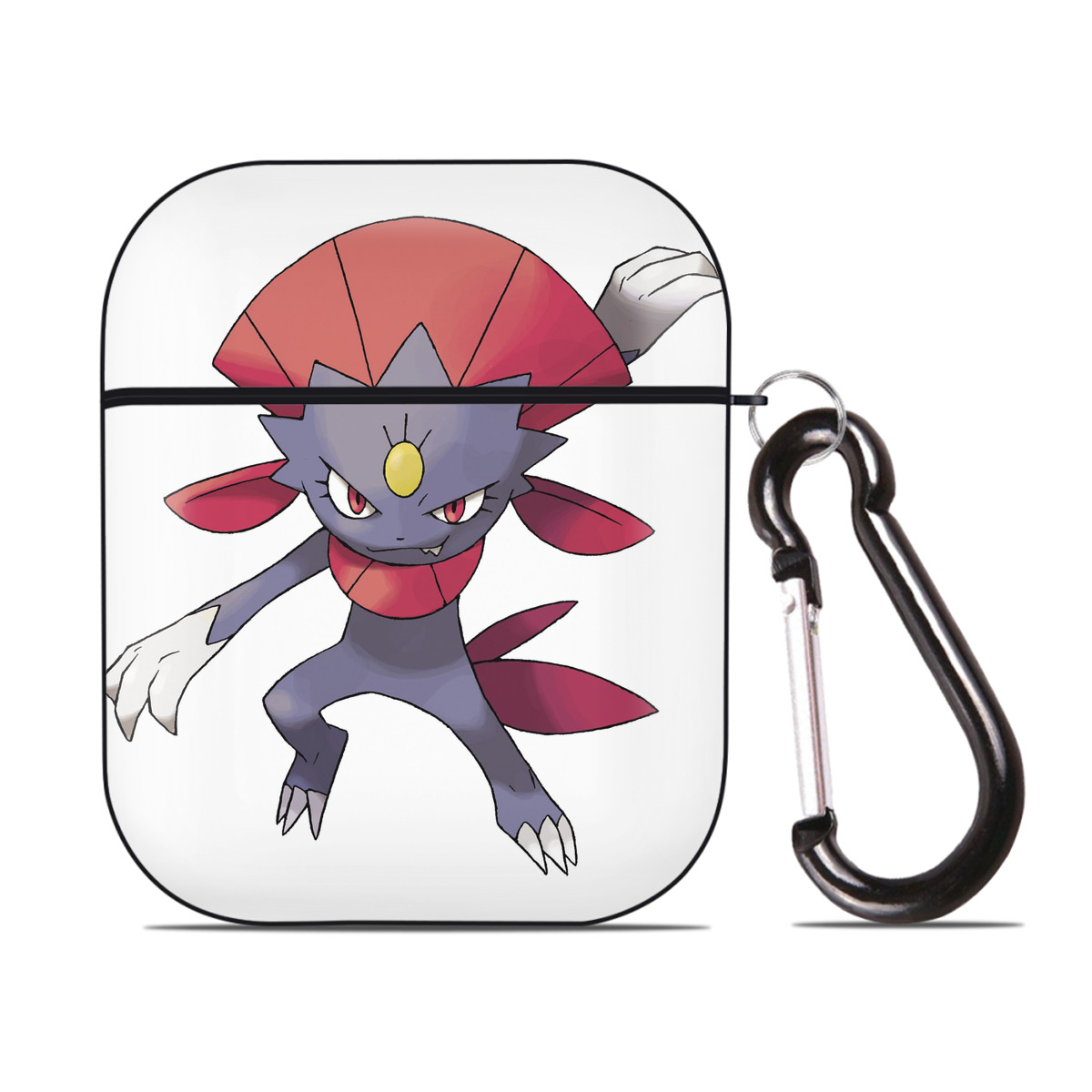 （画像用） ポケットモンスター Pokémon AirPods 第2世代保護ケース ハードシェル ブラック 耐衝撃・防指紋・カラビナ付き