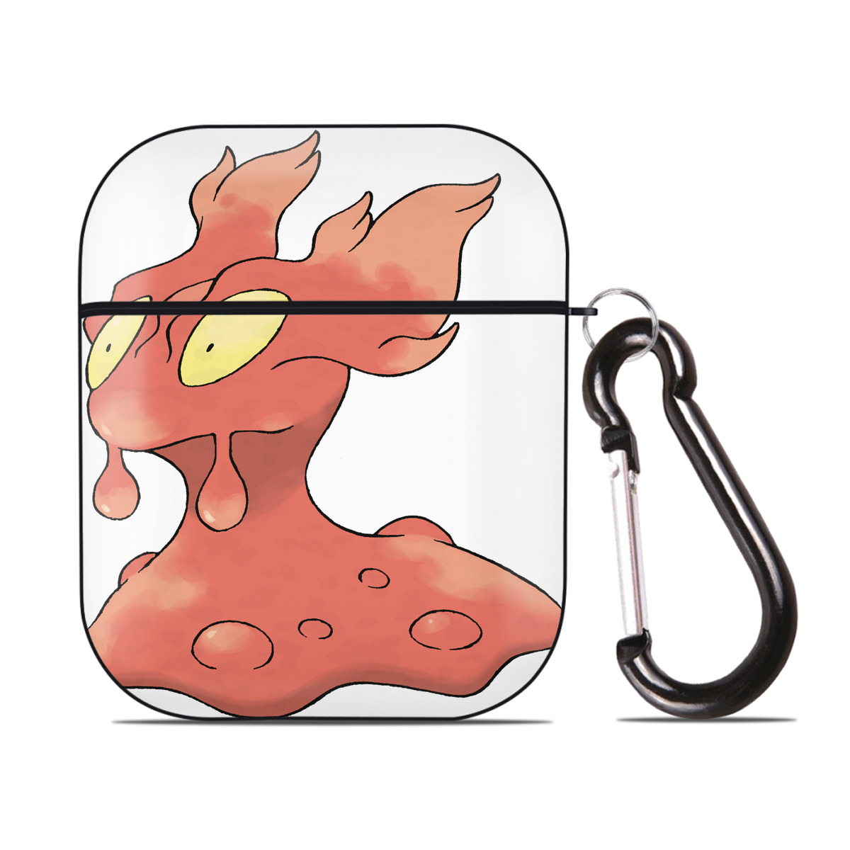 （画像用） ポケットモンスター Pokémon AirPods 第2世代保護ケース ハードシェル ブラック 耐衝撃・防指紋・カラビナ付き