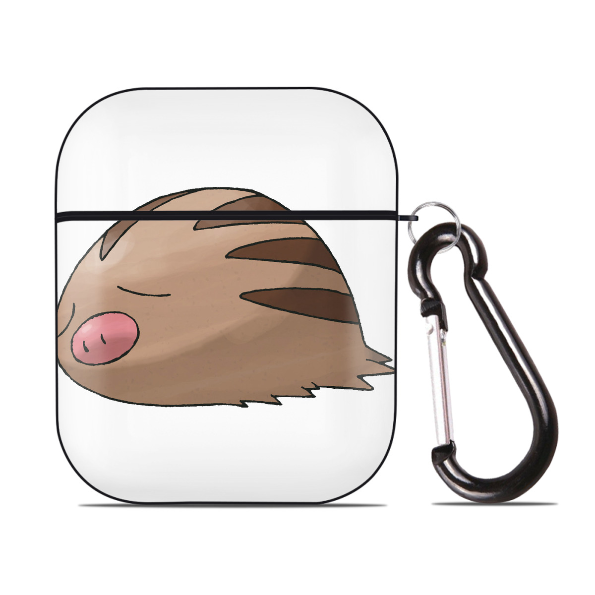 （画像用） ポケットモンスター Pokémon AirPods 第2世代保護ケース ハードシェル ブラック 耐衝撃・防指紋・カラビナ付き
